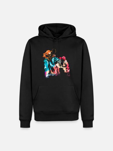 Dynamische Aikido Selbstverteidigung - Männer Premium Bio Hoodie - Schwarz