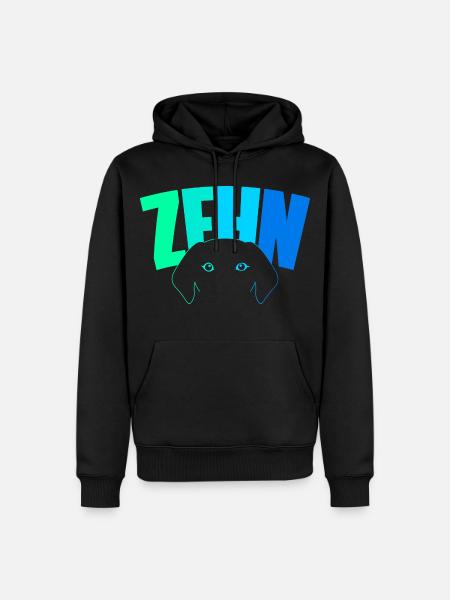 10. Geburtstag Jungen 10 Jahre alt Hündchen Hund - Männer Premium Bio Hoodie - Schwarz