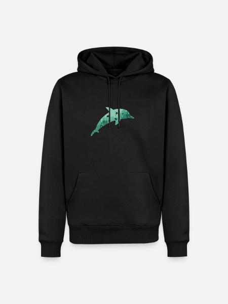 Delfin Delphin - Männer Premium Bio Hoodie - Schwarz