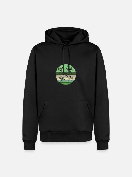 Vögel auf einem Zweig - Männer Premium Bio Hoodie - Schwarz