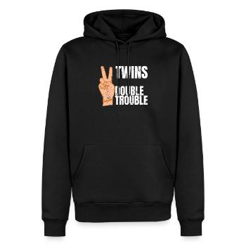 Gémeaux - Sweat à capuche Premium bio Homme - noir - Devant - Nico (187cm)