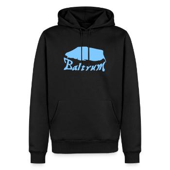 Baltrum Tattoo - Männer Premium Bio Hoodie - Schwarz - Vorne - Nico (187cm)