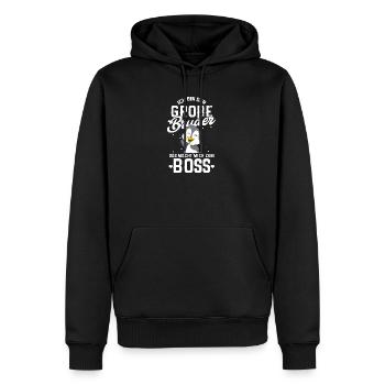 Ich Bin Großer Bruder Boss - Männer Premium Bio Hoodie - Schwarz - Vorne - Nico (187cm)