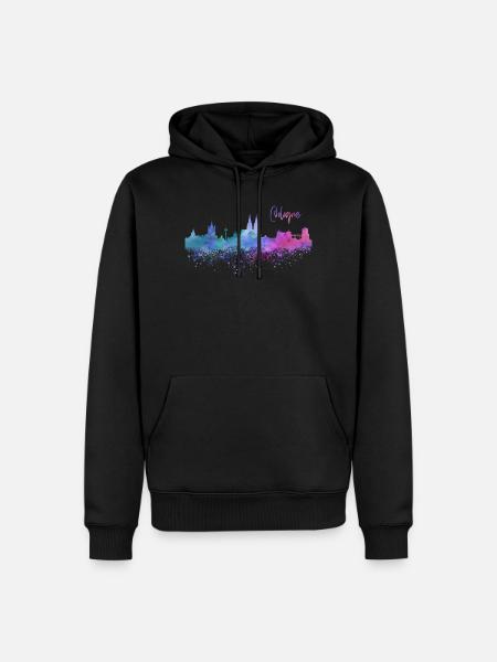 Köln Skyline - Männer Premium Bio Hoodie - Schwarz