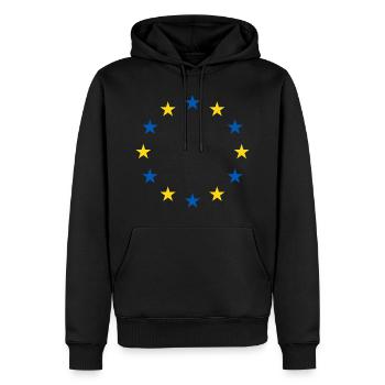 Ukraine EU Flagge Freiheit Frieden - Männer Premium Bio Hoodie - Schwarz - Vorne - Nico (187cm)