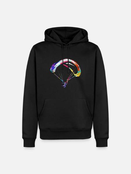 Adrenalinstarker Gleitschirm Flieger - Männer Premium Bio Hoodie - Schwarz