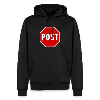 Post Road Sign - Männer Premium Bio Hoodie - Schwarz - Vorne - Nico (187cm)