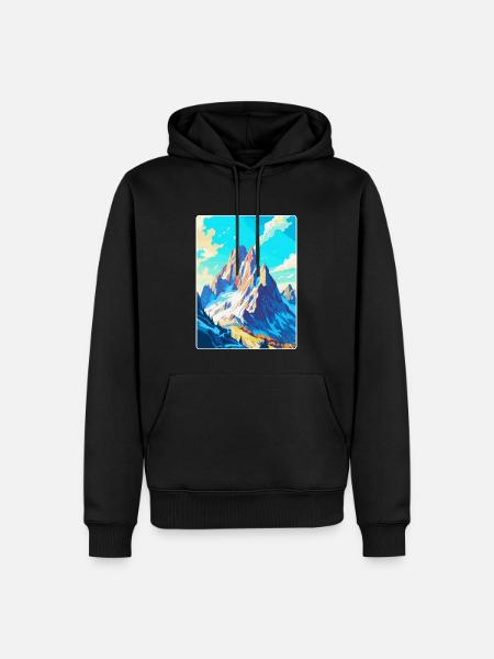 Dachstein Österreich Vintage Reiseplakat Souvenir - Männer Premium Bio Hoodie - Schwarz