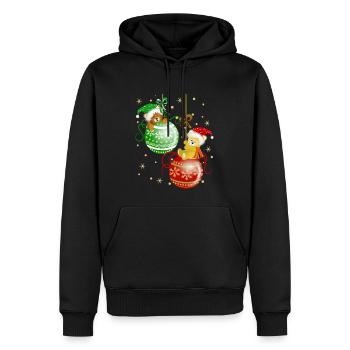 Bärchen auf Weihnachtskugeln Bär Weihnachtsdeko - Männer Premium Bio Hoodie - Schwarz - Vorne - Nico (187cm)