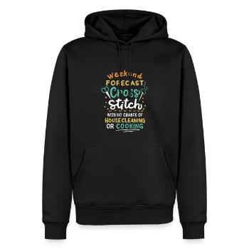 Cross Stich Handarbeiten - Männer Premium Bio Hoodie - Schwarz - Vorne - Nico (187cm)