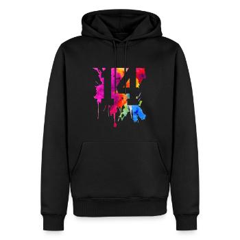 14 ANS 14E ANNIVERSAIRE - Sweat à capuche Premium bio Homme - noir - Devant - Nico (187cm)
