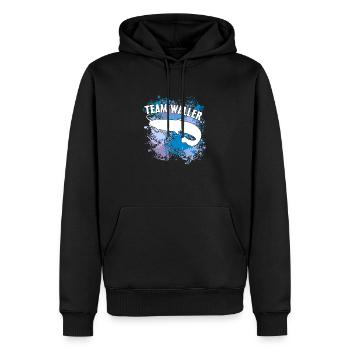 Poisson-chat Wels Waller sur des taches de couleur - Sweat à capuche Premium bio Homme - noir - Devant - Nico (187cm)