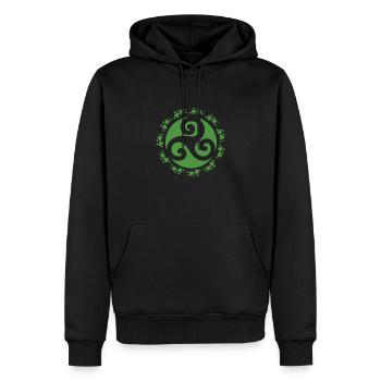Triskele Celtic - Männer Premium Bio Hoodie - Schwarz - Vorne - Nico (187cm)