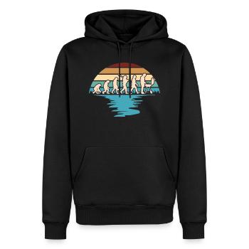 Grill Evolutions Shirt - Neandertaler bis Grillmei - Männer Premium Bio Hoodie - Schwarz - Vorne - Nico (187cm)