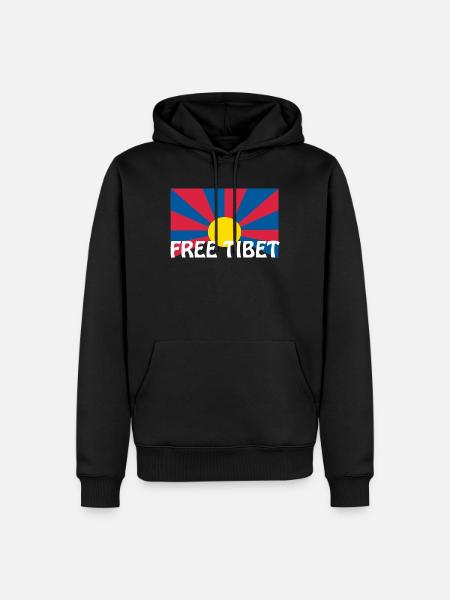 free tibet flagge - Männer Premium Bio Hoodie - Schwarz