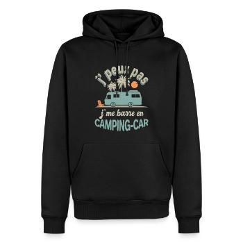 Camping-Car Je Me Barre Humour Voyage Liberté - Sweat à capuche Premium bio Homme - noir - Devant - Nico (187cm)
