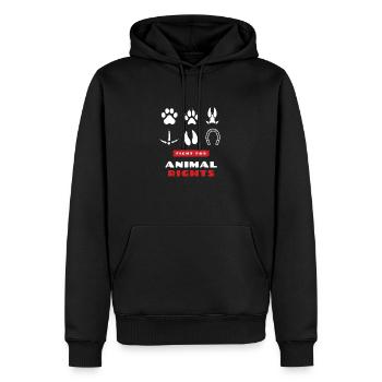 animal rights - Männer Premium Bio Hoodie - Schwarz - Vorne - Nico (187cm)