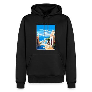 Kos Griechenland Vintage Reise Poster Souvenir Souvenir - Männer Premium Bio Hoodie - Schwarz - Vorne - Nico (187cm)
