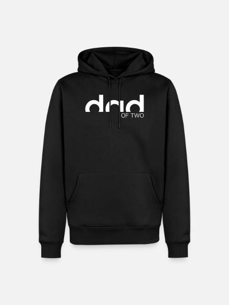 DAD OF TWO - Männer Premium Bio Hoodie - Schwarz