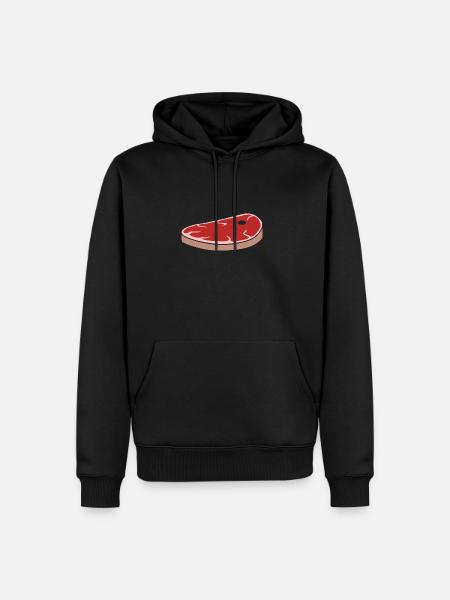 Steak Fleischbrocken Grillfleisch - Männer Premium Bio Hoodie - Schwarz