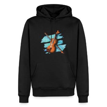 Eleganter Geigenbogen Virtuose - Männer Premium Bio Hoodie - Schwarz - Vorne - Nico (187cm)