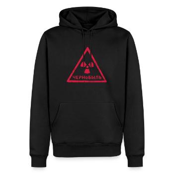 TSCHERNOBYL RADIATION WARNING ICON - Männer Premium Bio Hoodie - Schwarz - Vorne - Nico (187cm)