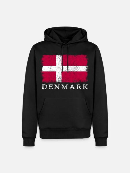 Dänemark Dänische Flagge Dänemarkflagge - Männer Premium Bio Hoodie - Schwarz