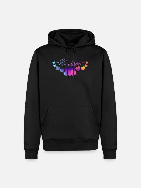 zum knuddeln kuscheln liebhaben Herzen - Männer Premium Bio Hoodie - Schwarz