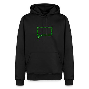 Sprechblase in Grün - Männer Premium Bio Hoodie - Schwarz - Vorne - Nico (187cm)