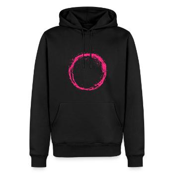 Cercle rose - Sweat à capuche Premium bio Homme - noir - Devant - Nico (187cm)