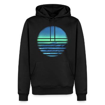 Polarlicht Aurora Borealis Nordlichter - Männer Premium Bio Hoodie - Schwarz - Vorne - Nico (187cm)