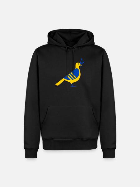 UKRAINE FRIEDENSTAUBE - Männer Premium Bio Hoodie - Schwarz