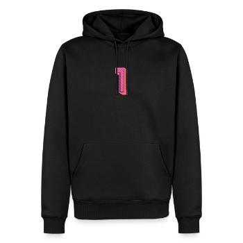 1. 1 JAHR. 1. JAHRESTAG. 1 JAHR GEBURTSTAG - Männer Premium Bio Hoodie - Schwarz - Vorne - Nico (187cm)