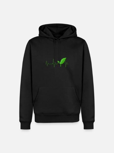 Vegan - Männer Premium Bio Hoodie - Schwarz