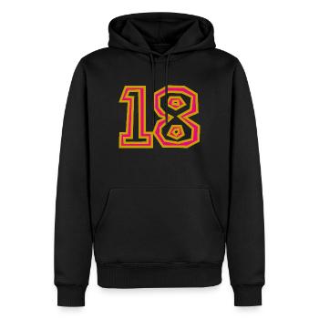 18 - Men’s Premium Organic Hoodie - black - Front - Nico (187cm)