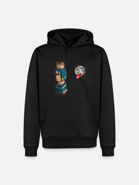 Begeisterter Tischfußball Torjäger - Männer Premium Bio Hoodie - Schwarz