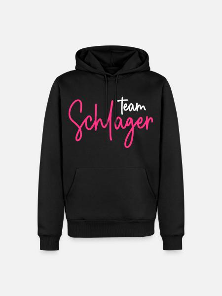 Team Schlager - Männer Premium Bio Hoodie - Schwarz