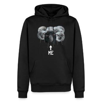 Me - Schwarzes Schaf in der grauen Herde - Männer Premium Bio Hoodie - Schwarz - Vorne - Nico (187cm)