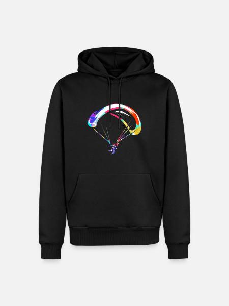 Kühner Gleitschirmflieger Aufwind - Männer Premium Bio Hoodie - Schwarz