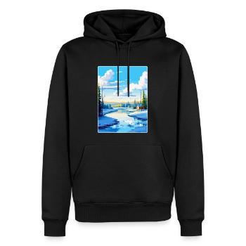 Rovaniemi Finlande Affiche de voyage vintage souvenir - Sweat à capuche Premium bio Homme - noir - Devant - Nico (187cm)