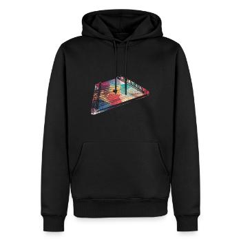 Schwungvolles Hackbrett Volksmusik - Männer Premium Bio Hoodie - Schwarz - Vorne - Nico (187cm)