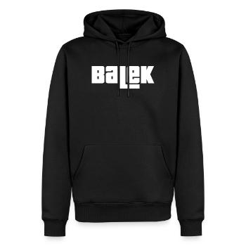 Balek - Sweat à capuche Premium bio Homme - noir - Devant - Nico (187cm)