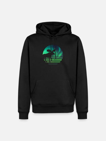 Elch - Männer Premium Bio Hoodie - Schwarz