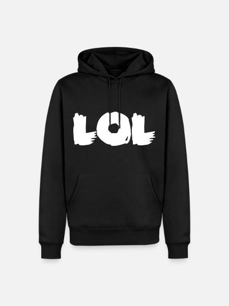 LOL Pinselstrich Kraft - Männer Premium Bio Hoodie - Schwarz