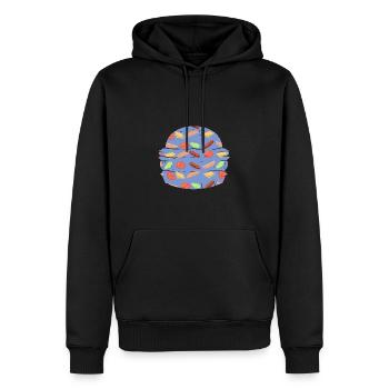 Burger Muster bunt Fast Food - Männer Premium Bio Hoodie - Schwarz - Vorne - Nico (187cm)