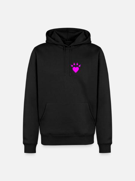 Katzenpfote Herz Pfote - Männer Premium Bio Hoodie - Schwarz