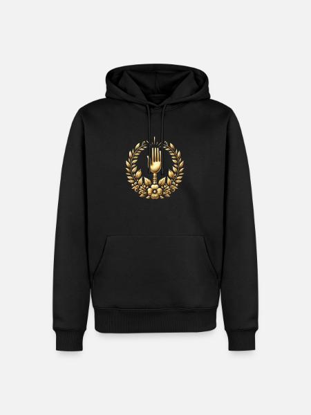 Gourmet Fork Logo - Men’s Premium Organic Hoodie - black