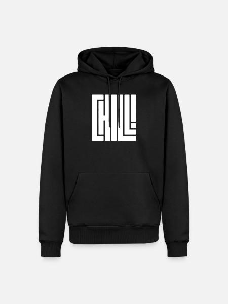 Chill doch - Männer Premium Bio Hoodie - Schwarz