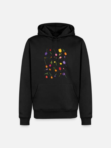 Fleur - Sweat à capuche Premium bio Homme - noir