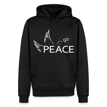 Paix Paix Colombe de la Paix Manifestation Protestation Liberté - Sweat à capuche Premium bio Homme - noir - Devant - Nico (187cm)